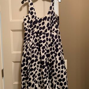 J Crew navy polka dot dress
